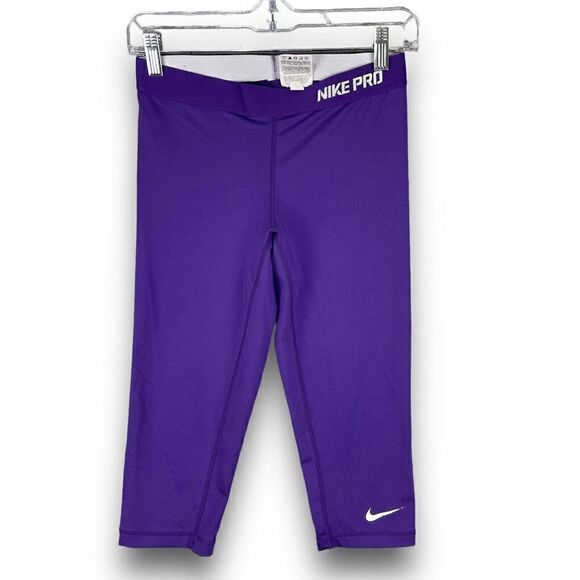NIKE Dri Fit Pro Base Layer Womans Capri Athletic Medium Purple - Picture 1 of 10